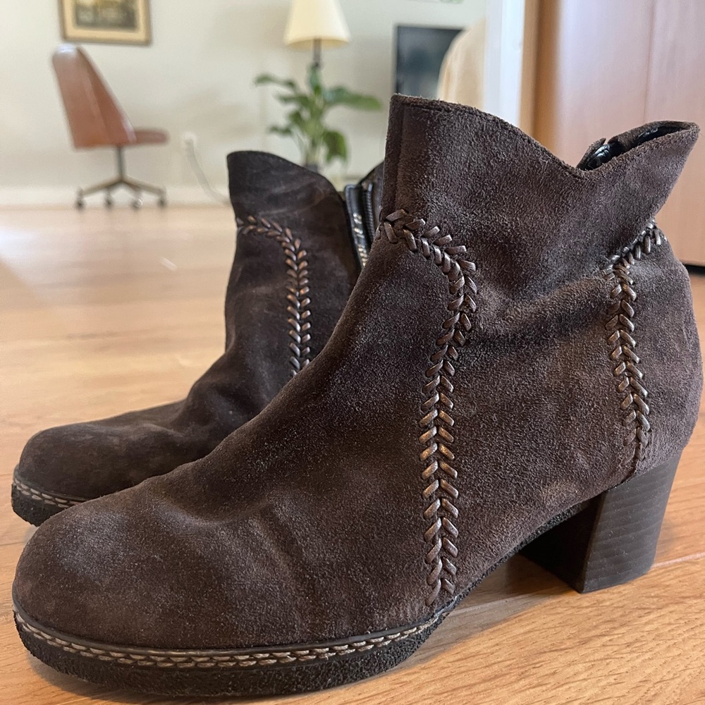 Gabor Dark Brown Suede Ankle Boots